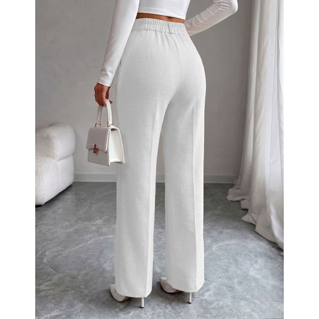 Calça Feminina Pantalona Wide Leg Alfaiataria Social Moda Mãe Tendencia Fashion 2025