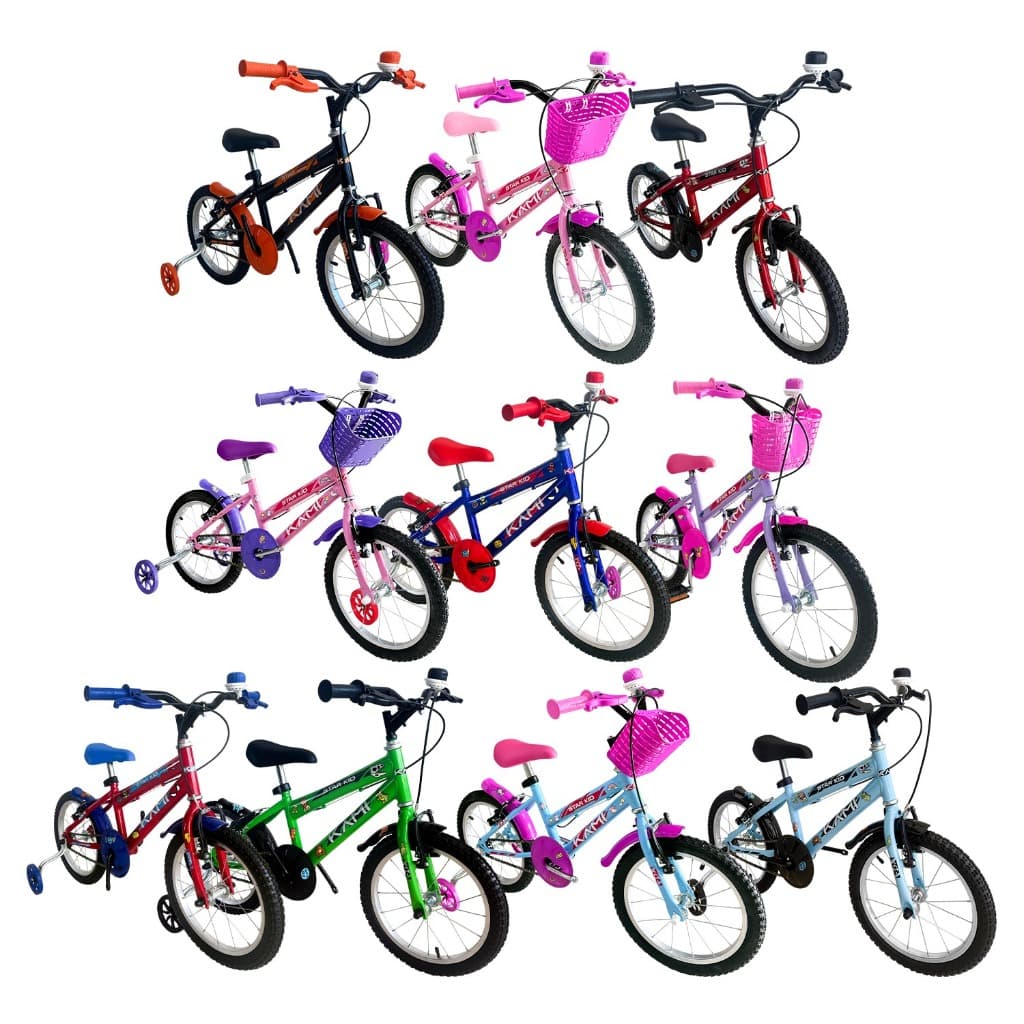 Bicicleta Infantil Star Kid Criança 4 a 6 Anos Masculino e Feminino Aro 16 C/ Rodas Várias Modelos Cores