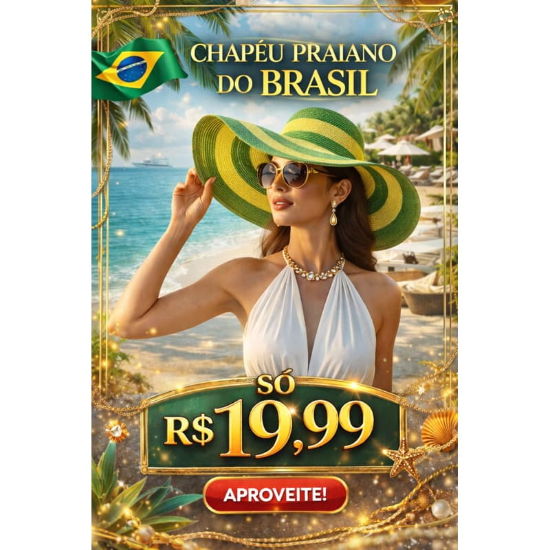 Chapéu do Brasil Luxuoso, copa do mundo, festas, eventos , torcida, praiano