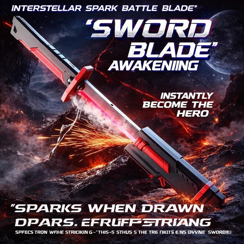 Espada Katana Samurai Grande 80Cm Com Led RGB Faisca e Fumaça Sabre de Luz Iluminado