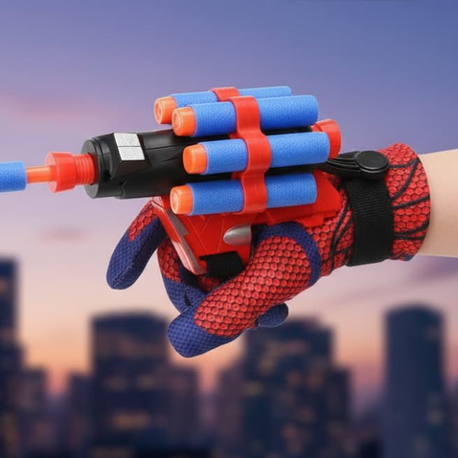 Brinquedo Luva Homem Aranha Solta Teia/Lança Dardos Herois