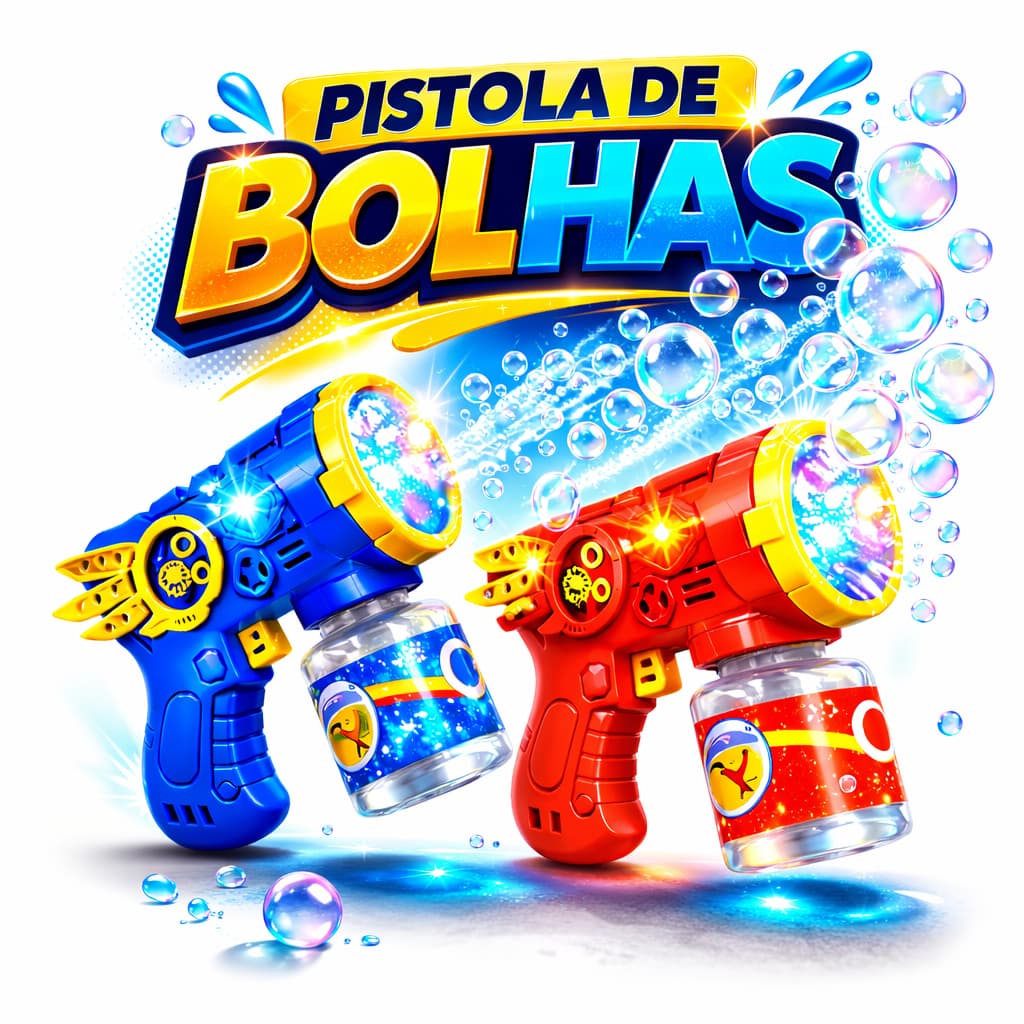 Lança bolha de sabão Arminha de Brinquedo Infantil com luz diversão crianças Festas Aniversario
