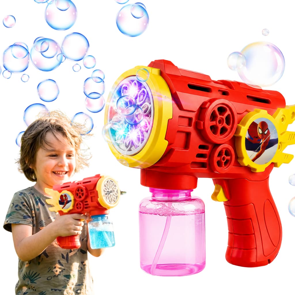 Pistola Lança Bolhas Automática Com Asa Luz LED Brinquedo Infantil Máquina De Bolhas