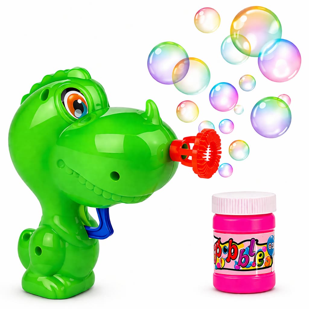 Brinquedo Lançador Bolhas de Sabão Dinossauro Infantil Arminha de Bolha Diversão Crianças