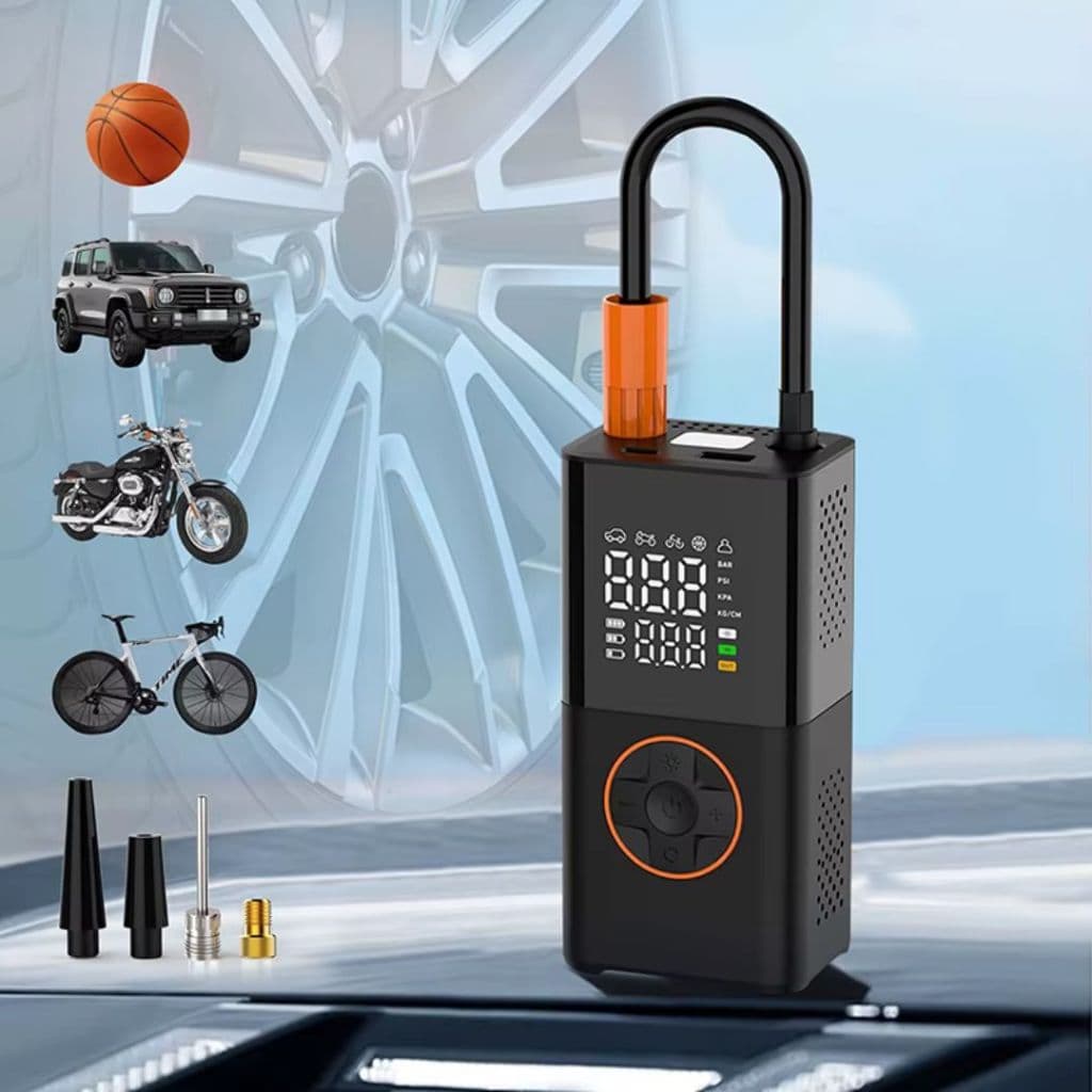 Mini Compressor De Ar Digital Portátil Recarregável Usb-c Calibrador Pneu Moto Carro Bike Bola + Função Powerbank 80W.St