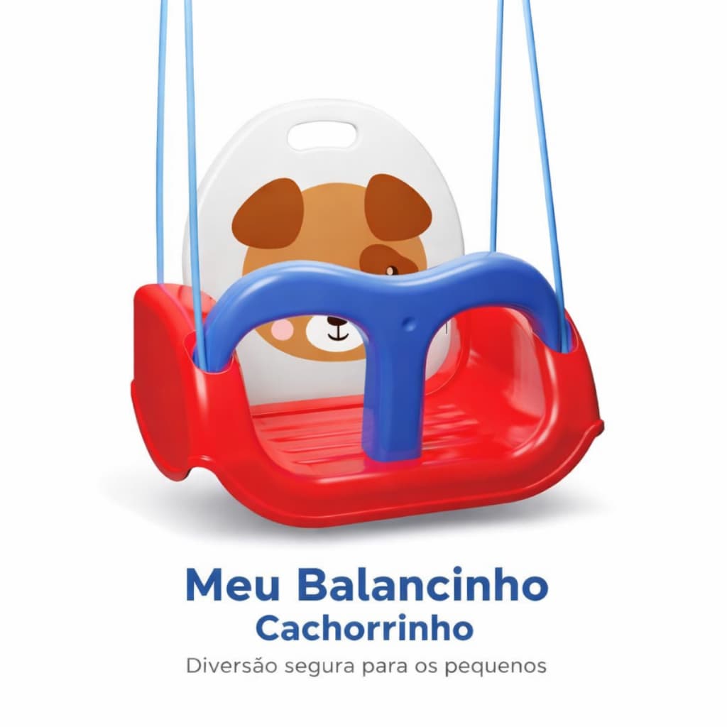 Balanço Infantil Cachorrinho 30kg Balanco Cadeira 3 em 1 Plástico Criança Bebe