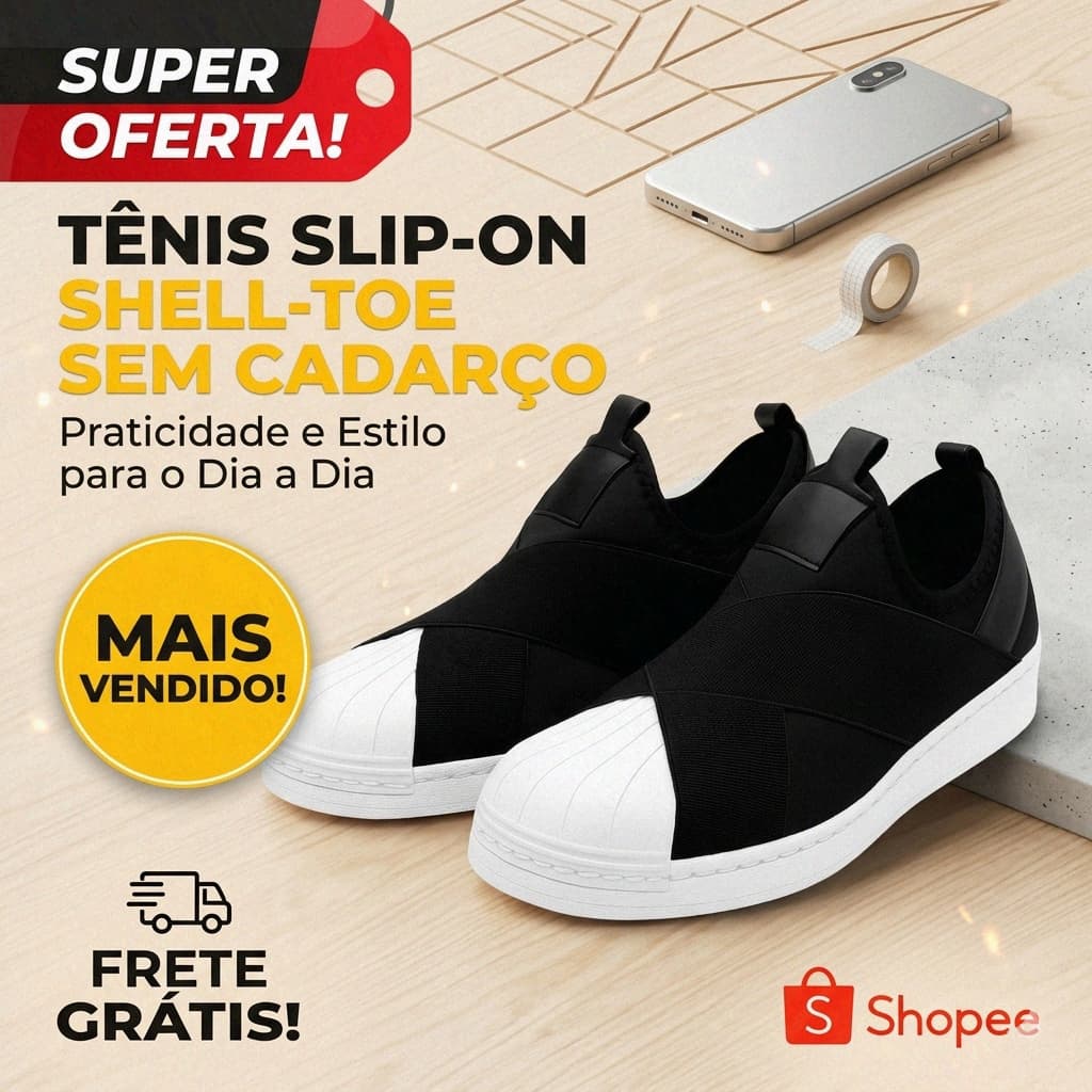 Tênis Slip On Elástico Sem Cadarço Feminino e Masculino Ortopédico Confortável Dia a Dia