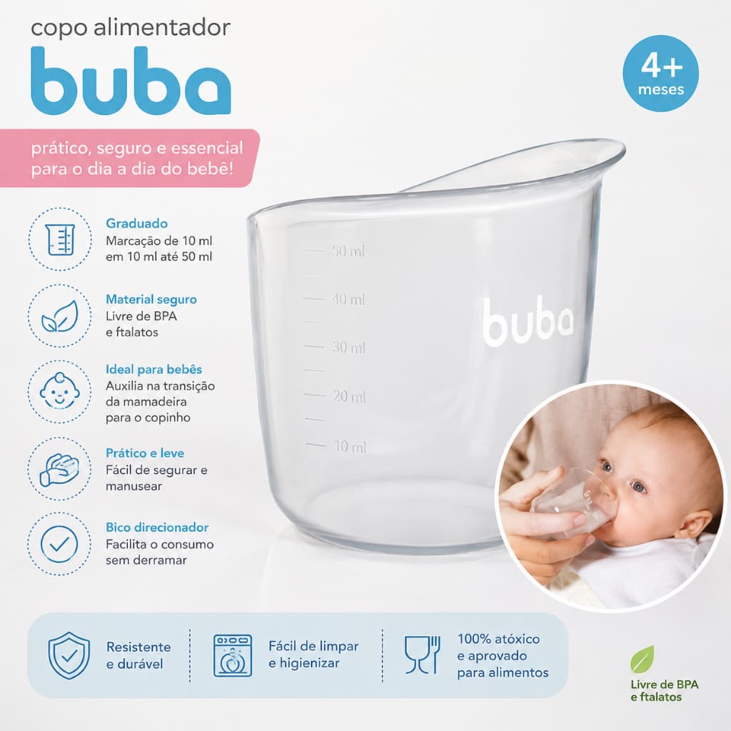 Alimentador Graduado para Bebe com 3 Copos - Buba