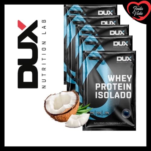 Kit 5 Saches Whey Protein Isolado Sabor Unico Coco