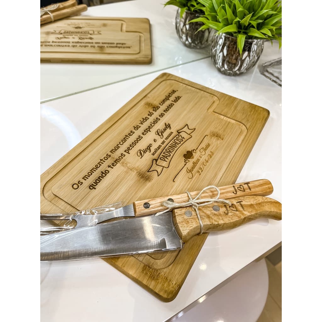Convite para Padrinhos Kit Churrasco 3 pçs Personalizado