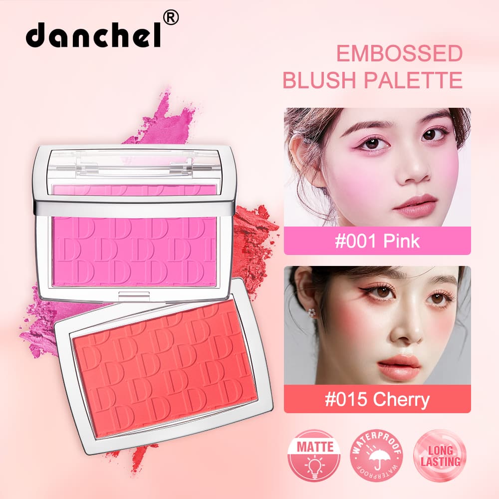 Paleta Blush Em Relevo , Pigmento Alto Pó Macio À Prova D'água Pigmentado Naturalmente Maquiagem Facial Sem Crueldade