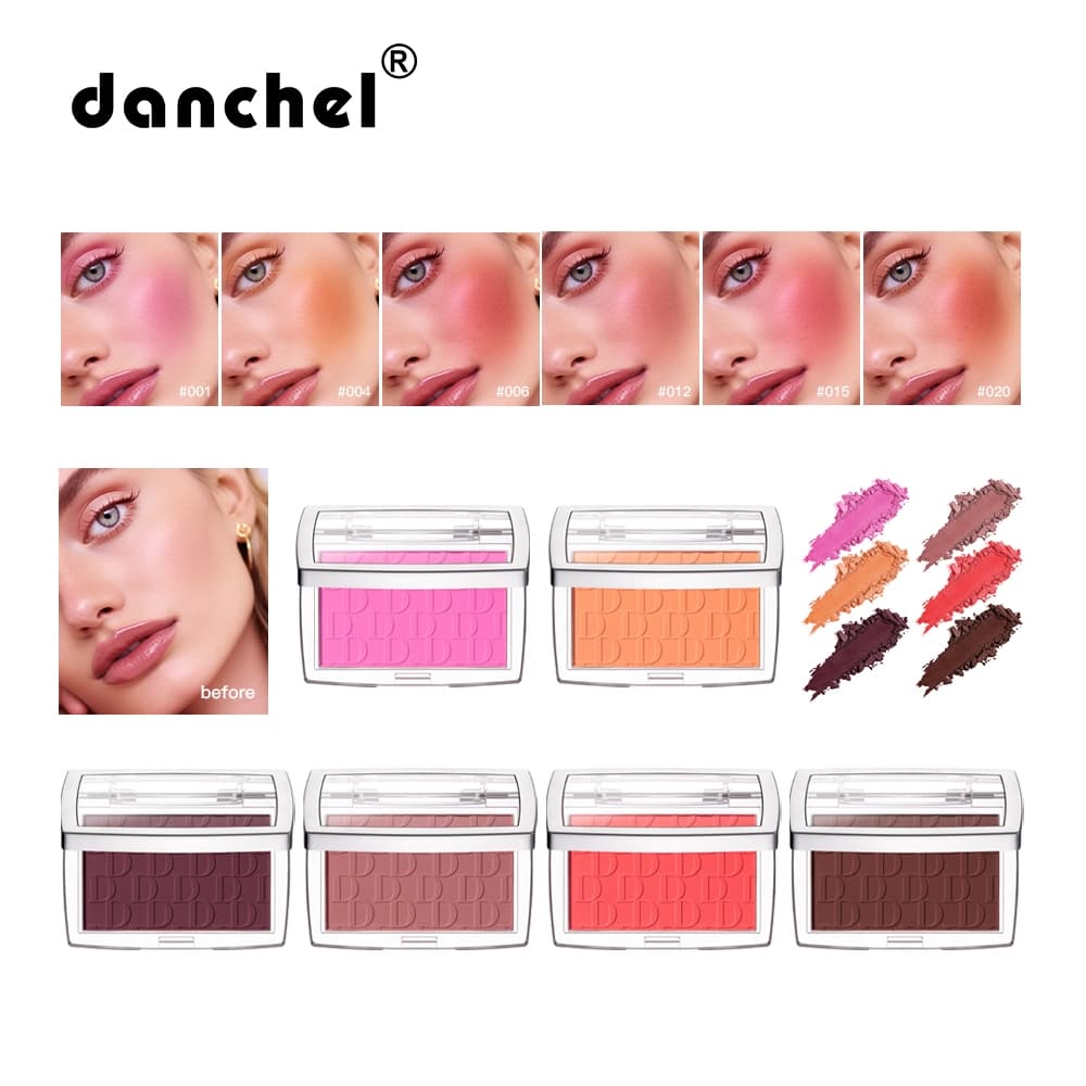 Blush Monocromático Em Relevo Rouge Pink Dark Color Paleta Nude Maquiagem Natural Face Reparação High Pigment Pó Macio À Prova D'água