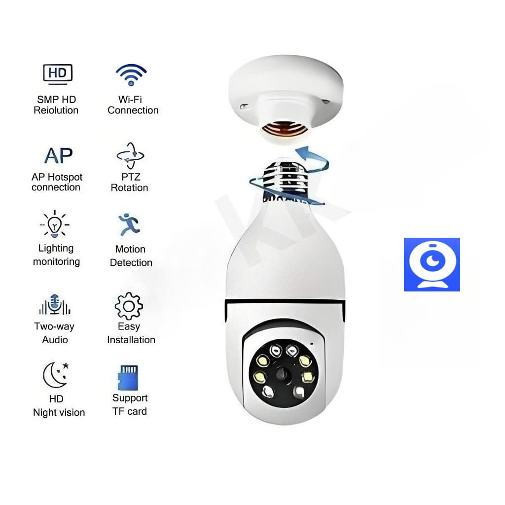 Câmera De Segurança Infravermelha À Prova D'água Com 360 ° Luz LED Externa Sem Fio 2.4G Wi-Fi KK-1