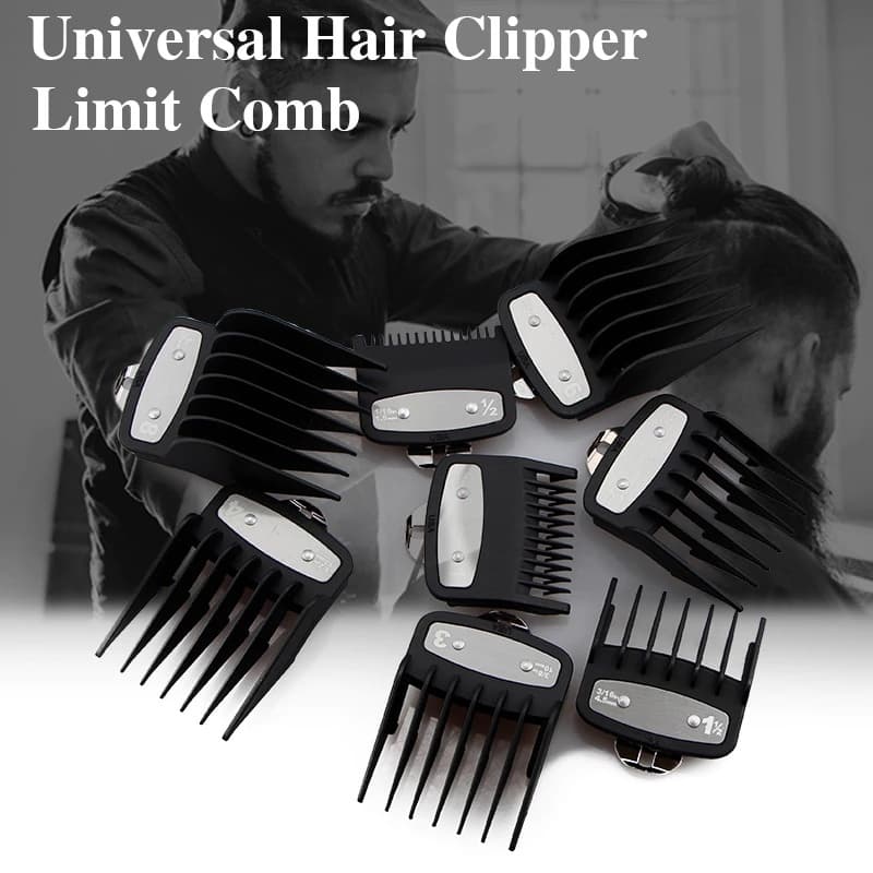 8 Pçs Clipe De Metal Máquina De Cortar Cabelo Elétrica Aparador De Limite De Barbear Pente Salão De Beleza Barbeiro