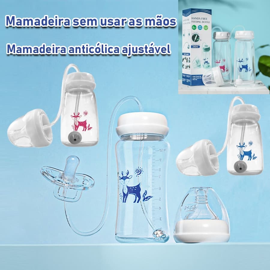 3-Em-1 Mãos-Livres 300ML Garrafa De Bebê De Pescoço Largo Armazenamento De Leite Chupeta Anti-Queda Bola De Gravidade