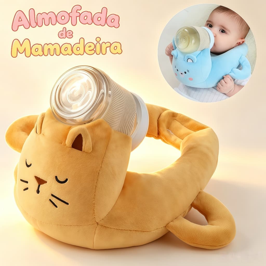 Almofada de Mamadeira Multifuncional para Bebê Amamentação Suporte Anti-Refluxo 100% Algodão Lavável