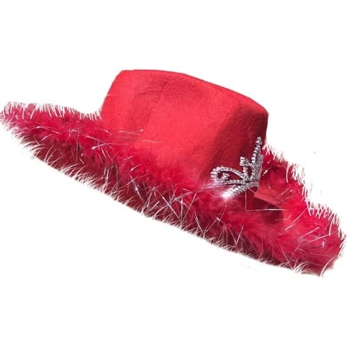 Chapéu Cowboy Com Coroa Marabu Cores Sortidas