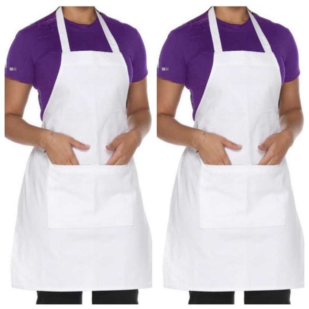 Kit 2 Aventais De Oxford 100% Poliéster Com Bolso Frontal Churrasqueiro Açougueiro Hamburgueria Chef