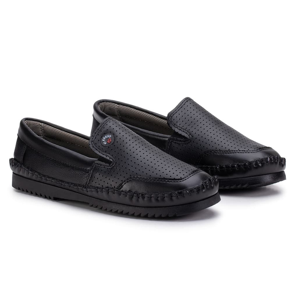 Sapatilha Mocassim Masculino Couro Conforto Antiderrapante Casual Trabalho Dia a Dia