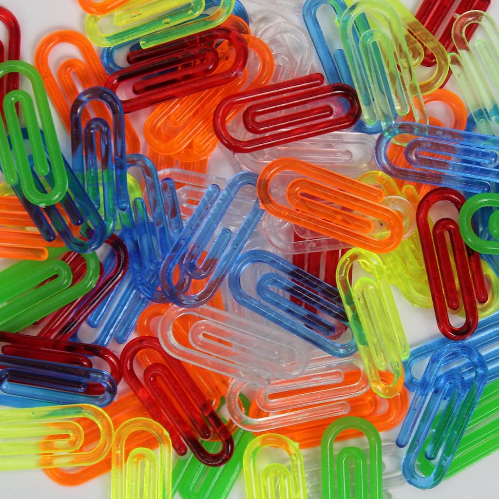 Clips Colorido Prendedor de Papel Plástico Escolar Escritório