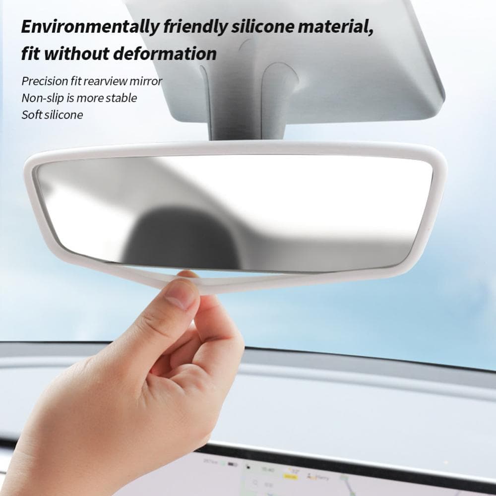 Car Espelho Retrovisor Do Carro Capa Protetora Da Borda De Silicone Acessórios Tela Para Tesla Modelo 3/Y 2020-2023 O6R4