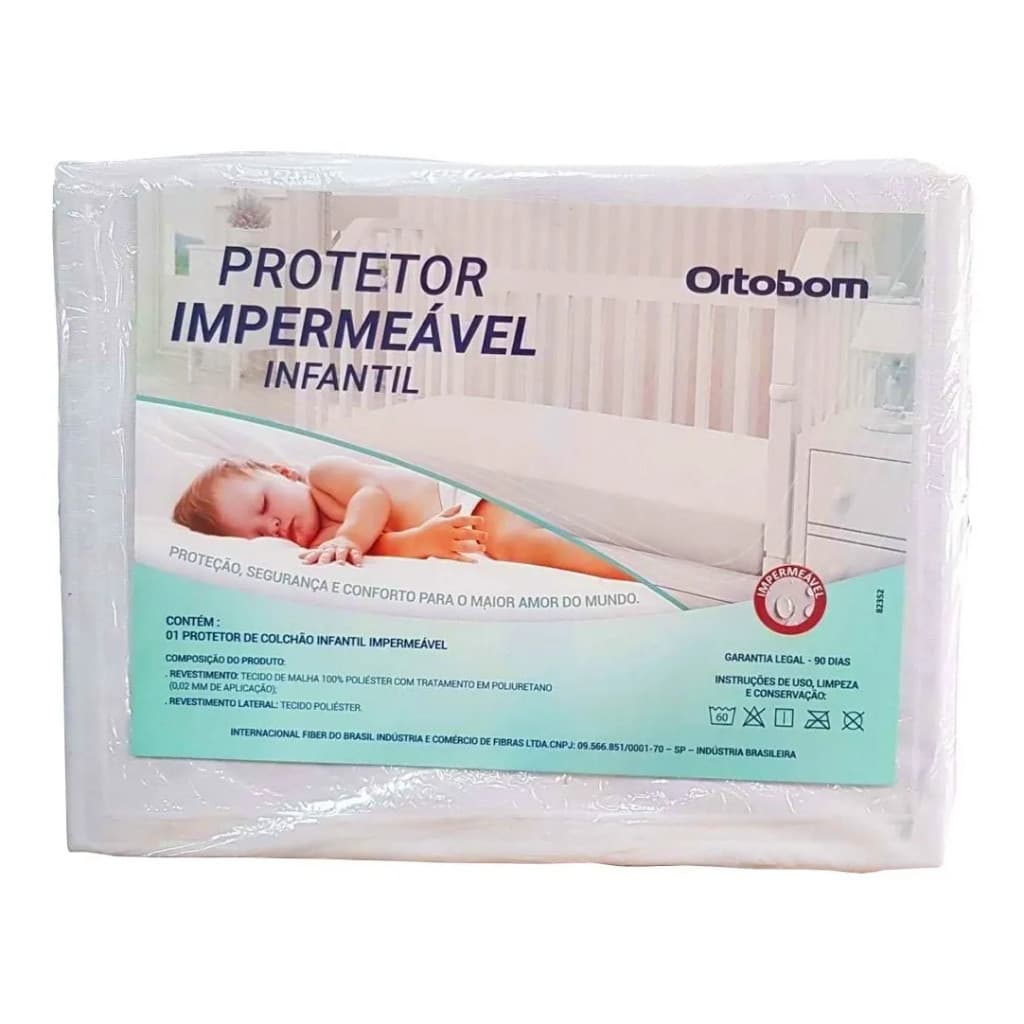 Protetor De Colchão Infantil de Berço Impermeável Ortobom Bebê Nenê