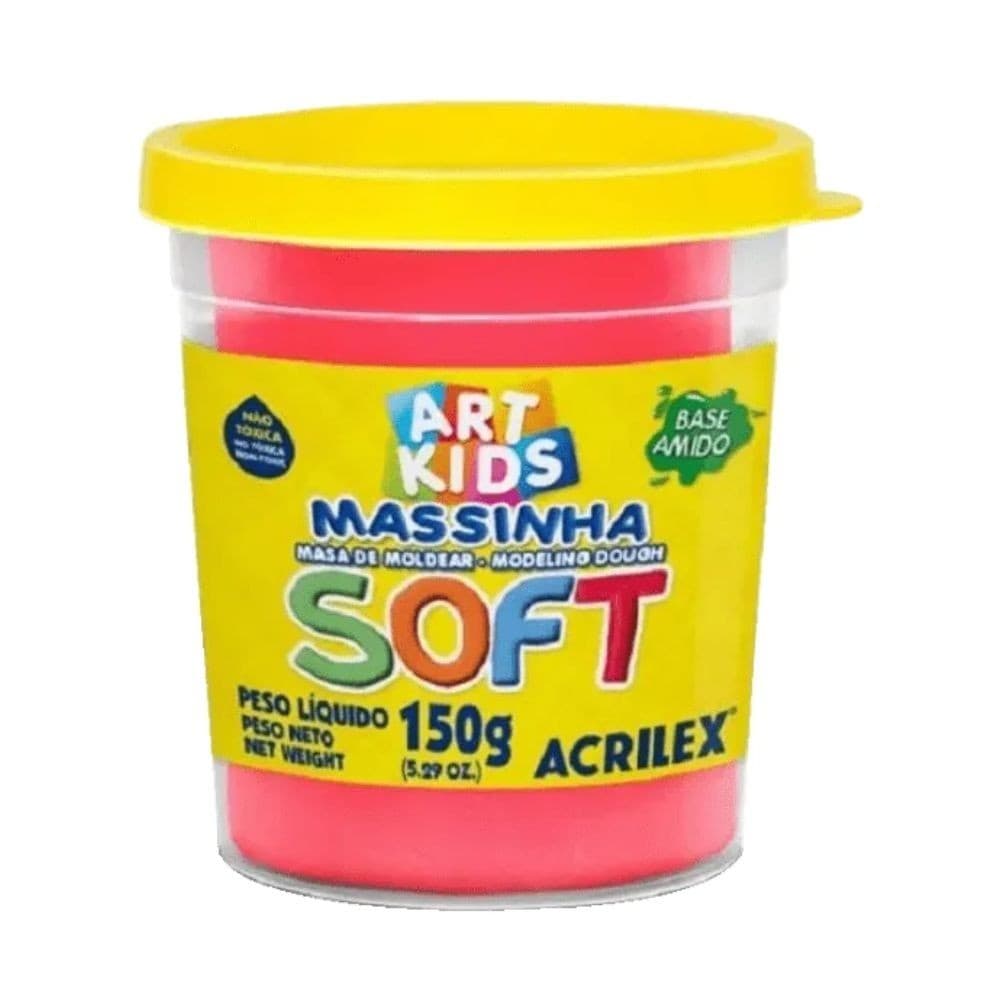Massinha De Modelar Acrilex Soft Art Kids 150g Vermelho