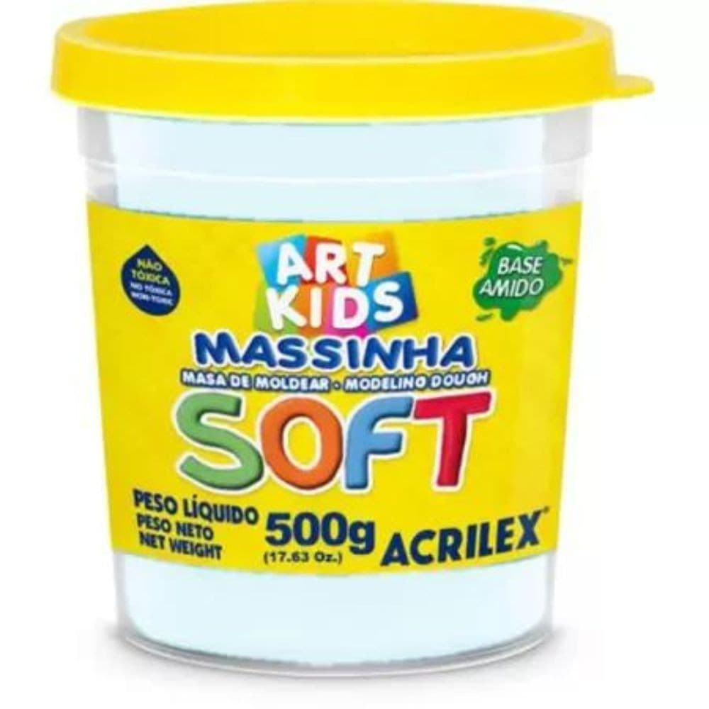 Massinha De Modelar Acrilex 500 Softplay Branco Neve
