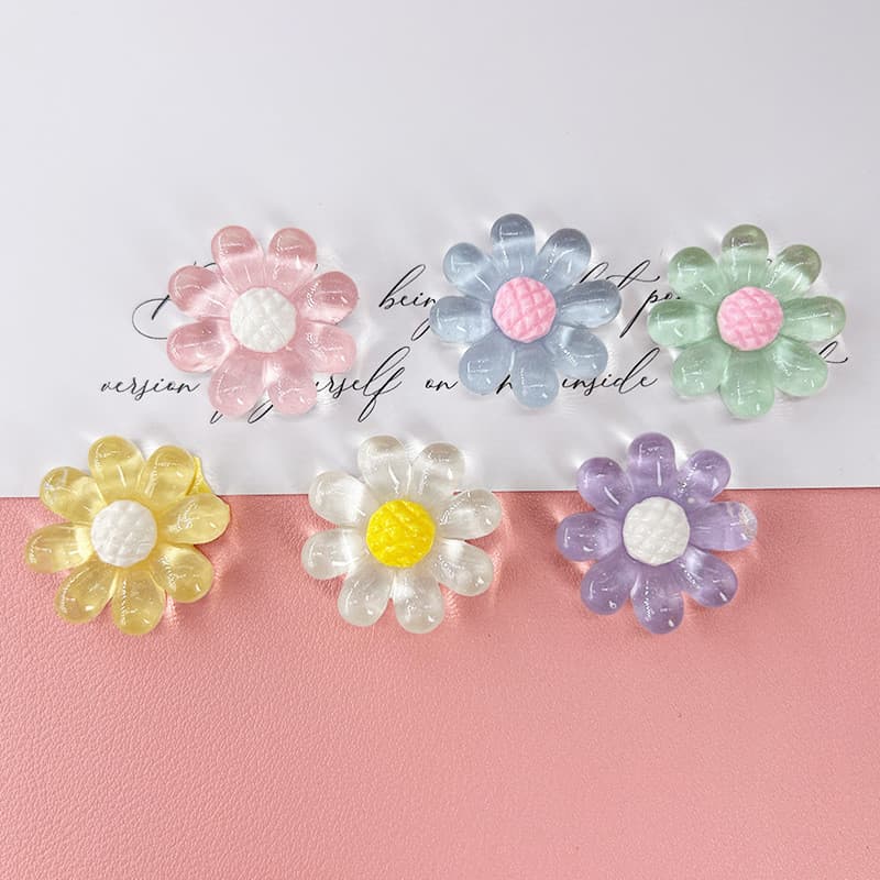 1 Pçs Transparente Colorido Margarida Flor Girassol DIY Para Fivela De Sapato Menina Encantos Acessórios