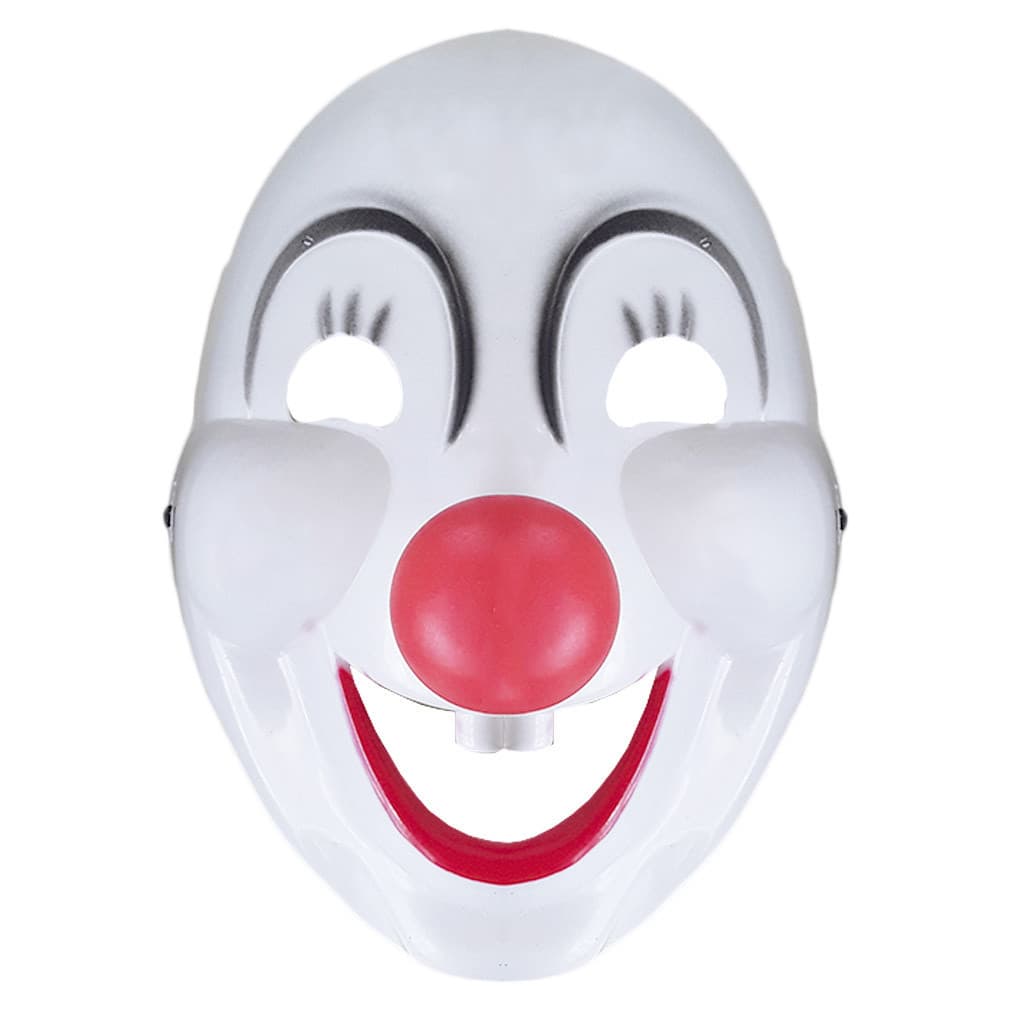 Máscara Palhaço Assustador Halloween Fantasia Terror Adulto Plástico com Nariz Removível