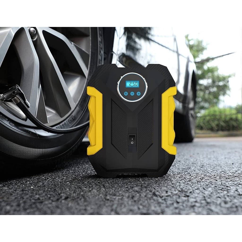Compressor de ar digital para carro bomba automática inflador de pneus portátil com luz LED
