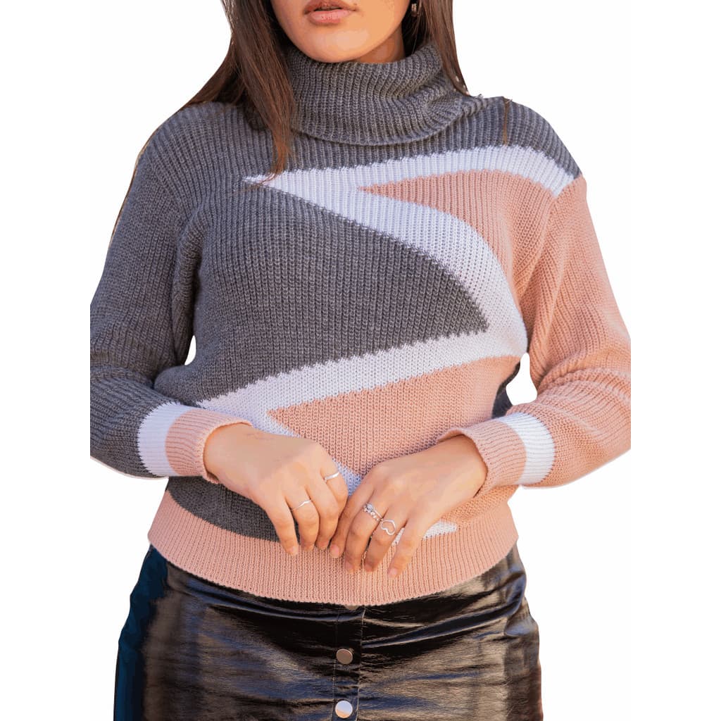 Blusa Feminina Moda Blogueira Trico Grosso Detalhes Z - Manga Longa