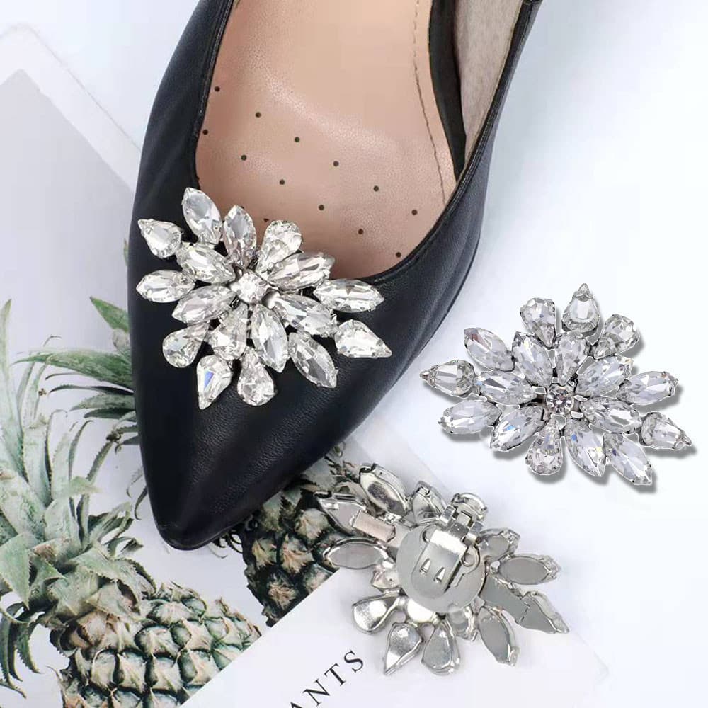 1Pcs Rhinestone Shoe - Clips Charms DIY Detachable - High Heel Shoes Accessories
