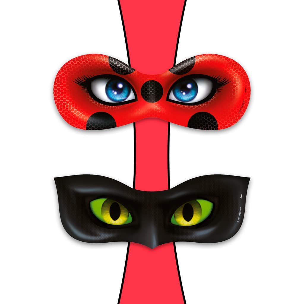 6 Mascaras Decoração Ladybug  Festa Aniversário completo