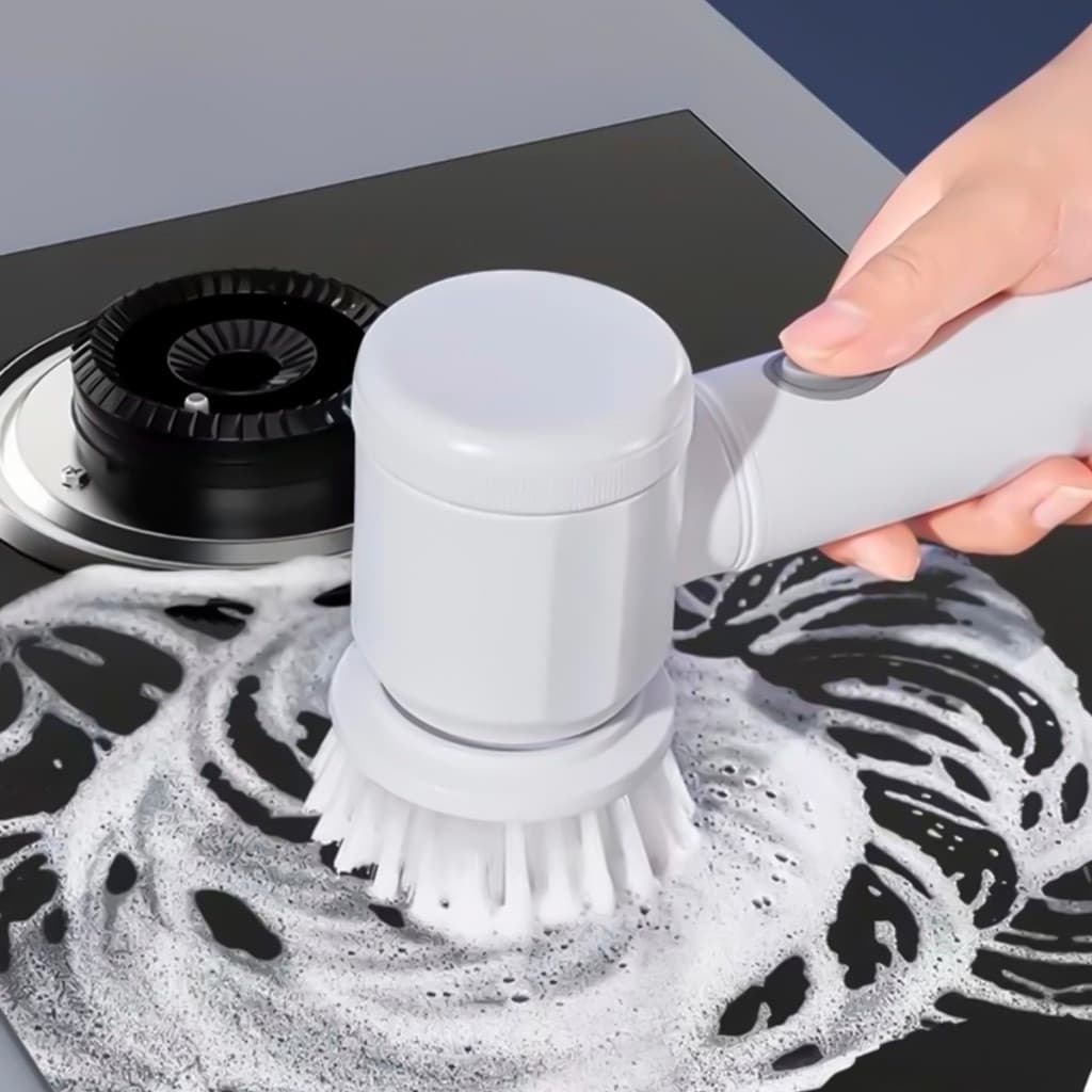Escova Elétrica de Limpeza 5 em 1 Sem Fio Recarregável USB Multiuso Portátil Para Cozinha e Banheiro