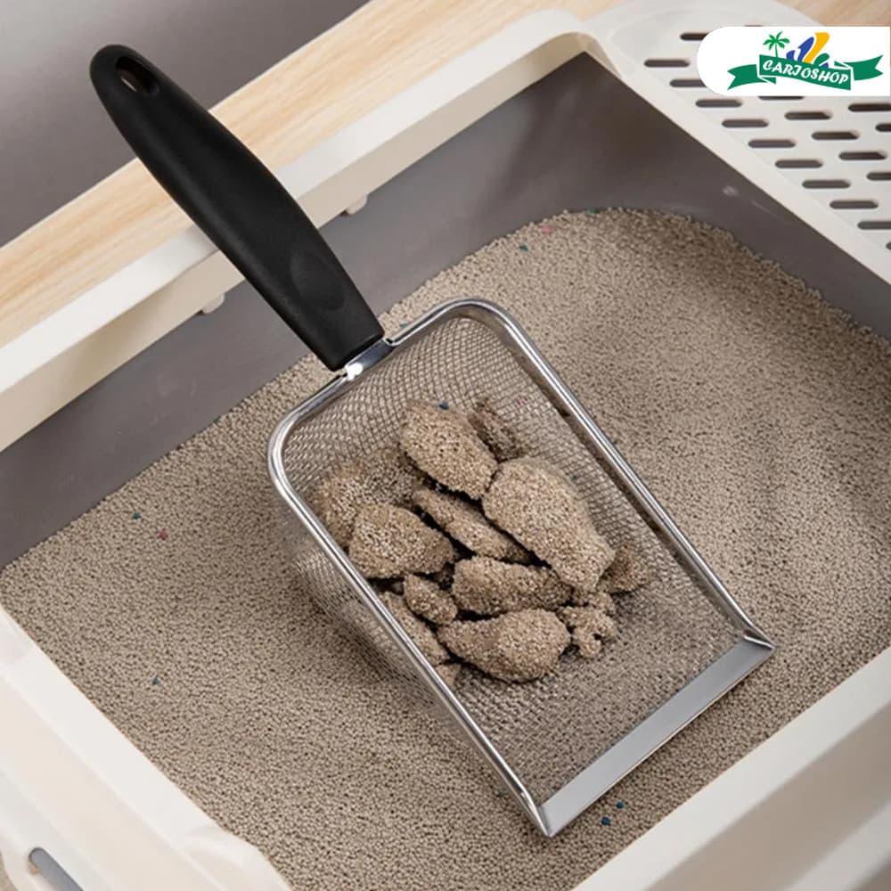 Peneiradora de Areia Higiênica em Aço Inoxidável para Gatos