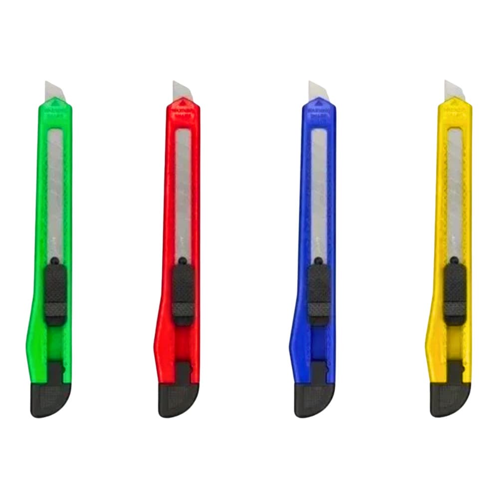 Estilete Estreito Lâmina 12x1cm Cores Sortidas Para Artesanato e Uso Geral