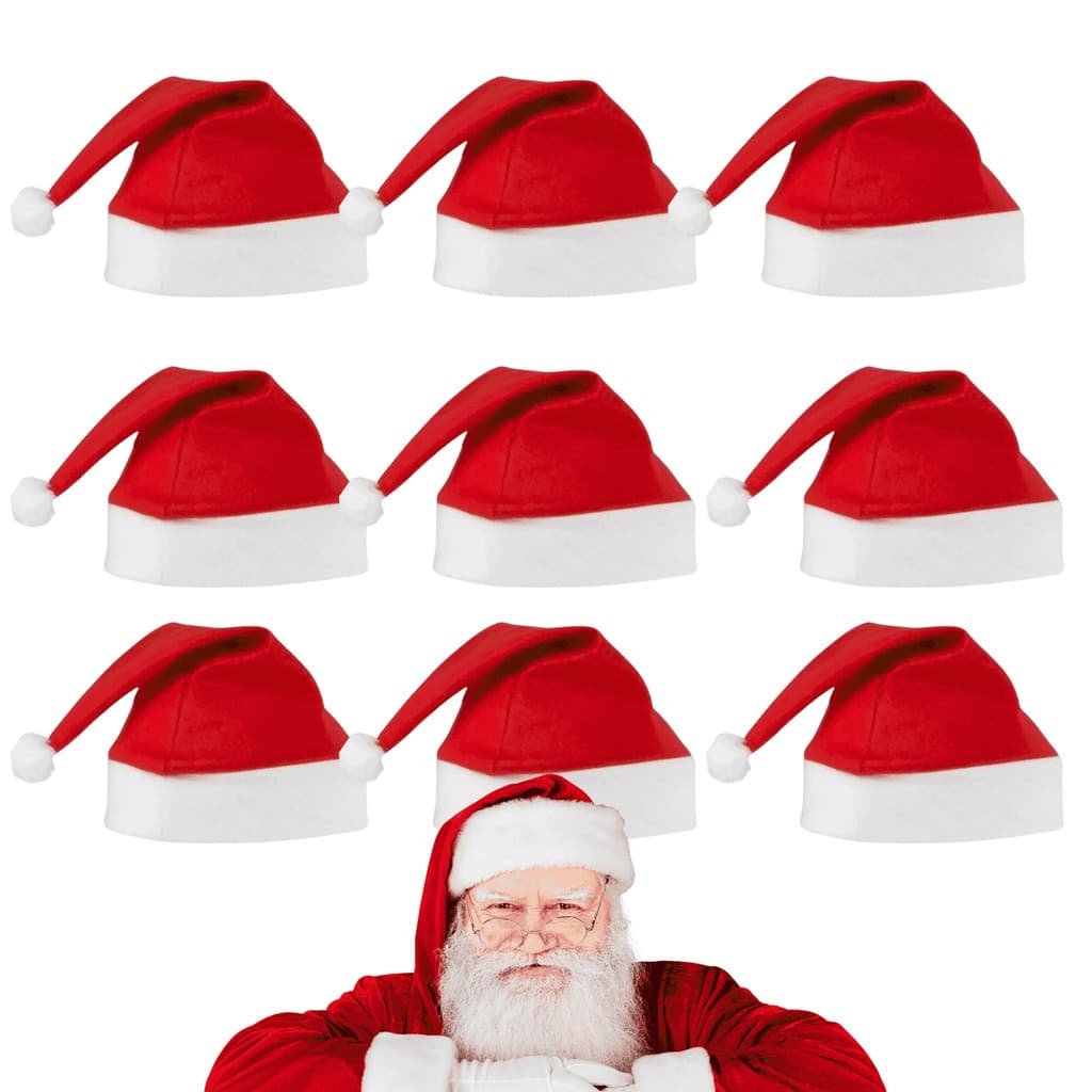 Kit 10/20/30 Gorro Touca de Natal Feltro Papai Noel -  Decoração Festiva Luxuosa para Natal