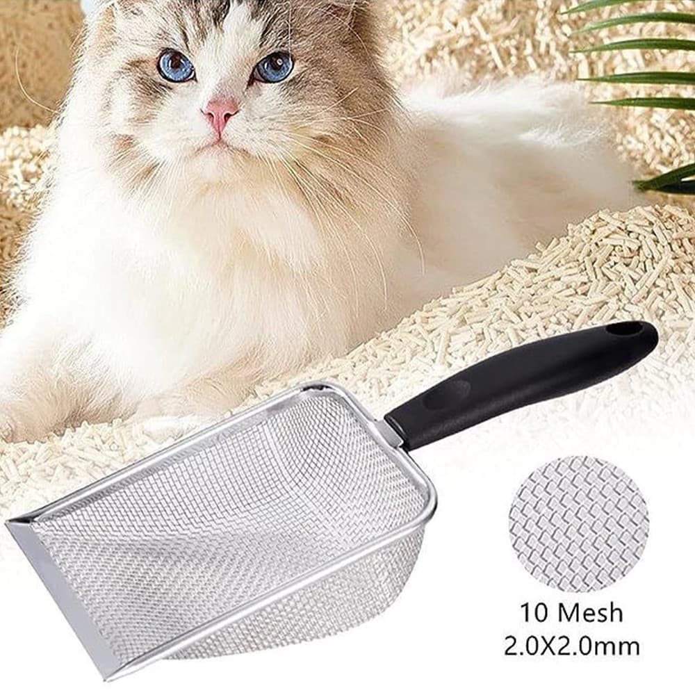 Peneira Higiênica Coletora de Areia para Gatos em Aço Inox Prática e Eficiente