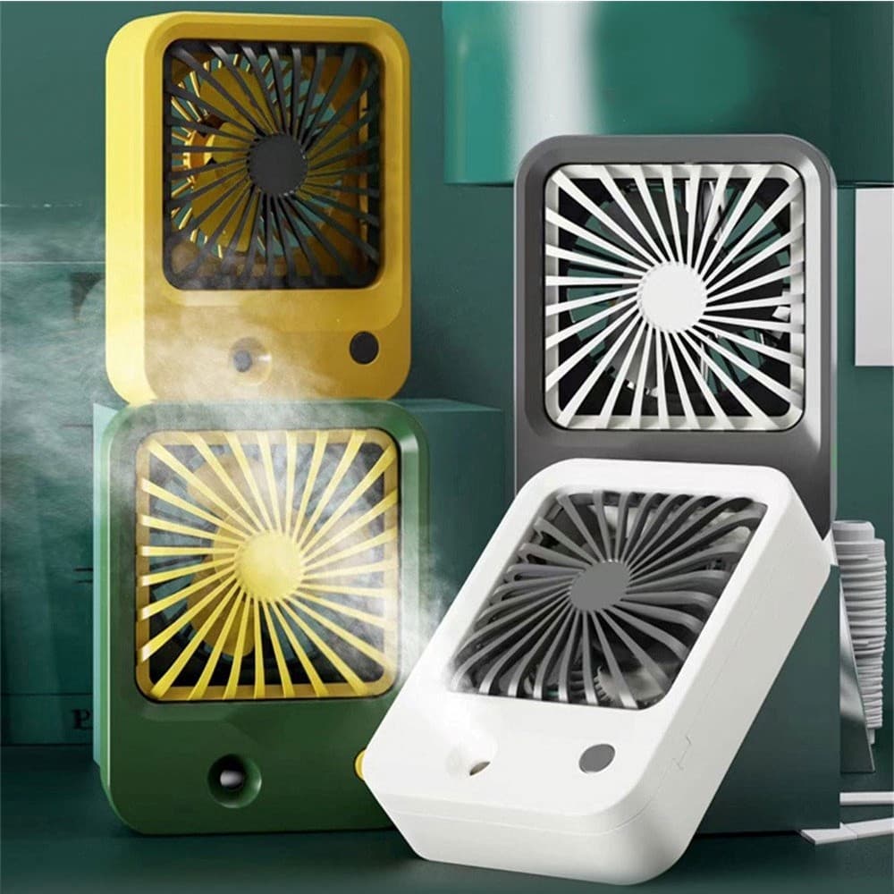 Mini Ventilador Umidificador Portátil Recarregável Com Água Para Mesa H8045