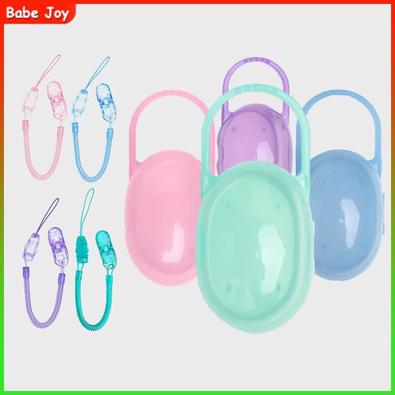 3 Peças Pacifier + box + clipe de chupeta Com Alça Higiene e Bebê Case Transporte caixa da chupeta