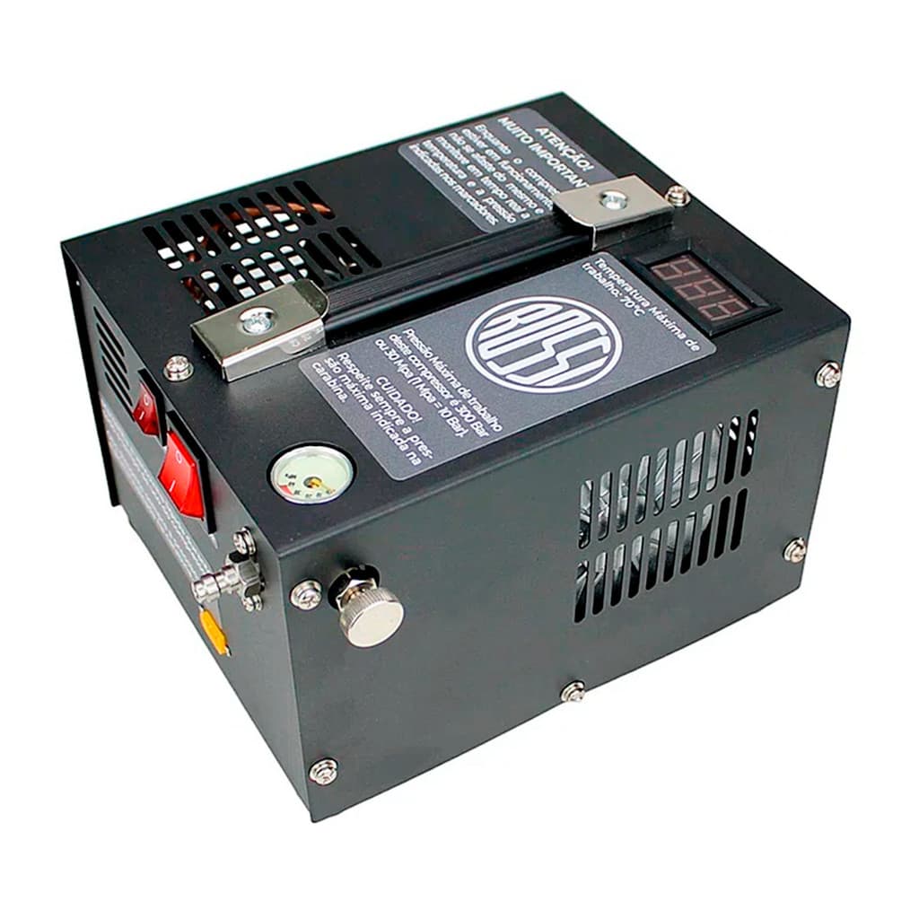 Compressor de Ar Elétrico 300 Bar Para Pcp Beeman Rossi Gamo Hatsan Cbc Portátil 110V / 220V / 12V