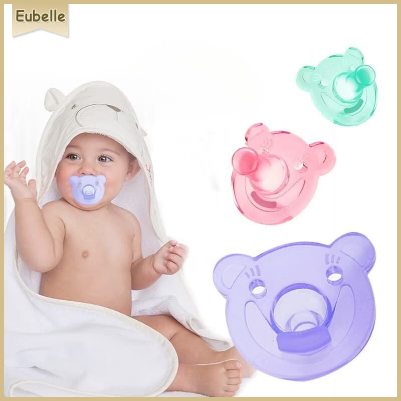Chupeta de  Bico Bebê silicone transparente cor doce, Bebê bonito Modelo Ursinho Sorriso