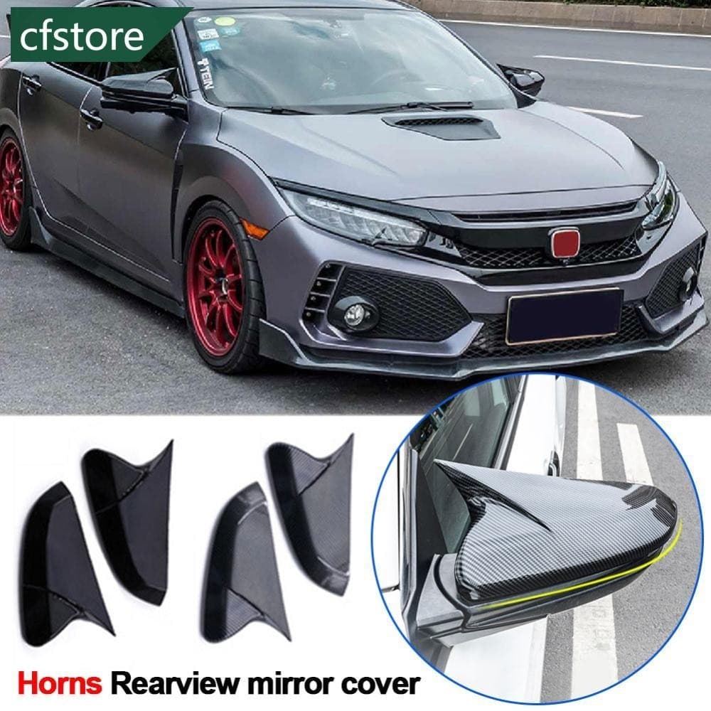 CFSTORE Par De Fibra De Carbono Estilo Capa De Espelho Lateral Para Honda Civic 10 2016-2020 ABS N4P3