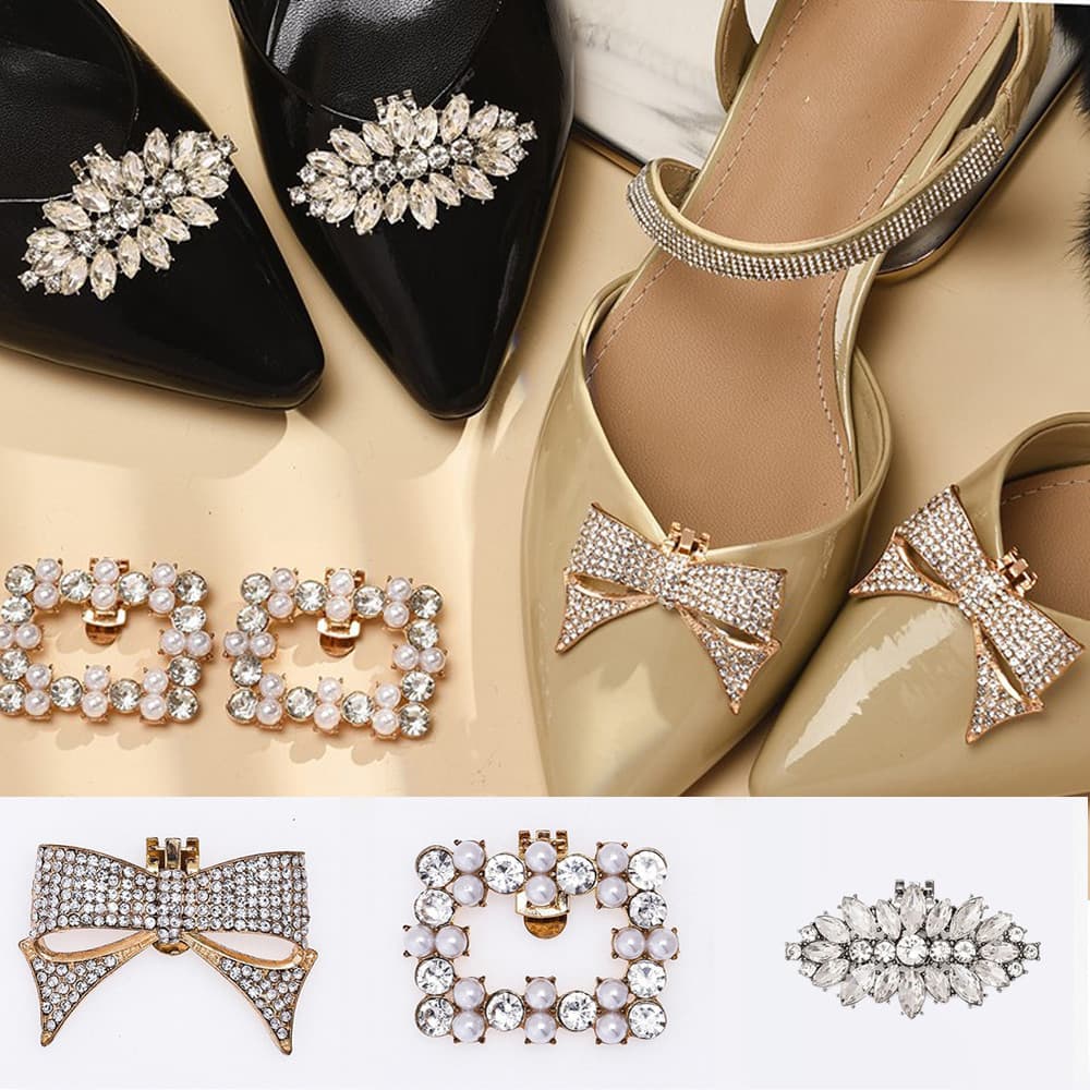 1PCS Clipe De Sapato De Strass DIY Brilhante Removível Feminino Fivela De Sapatos Fshion
