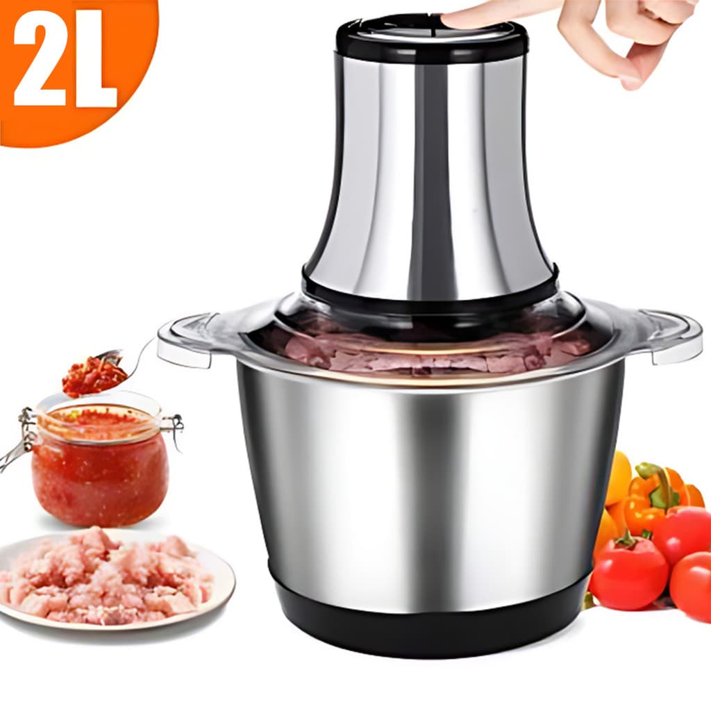 2 Litros Picador Triturador De Alimentos Carne Mixer Elétrica Processador Cozinha