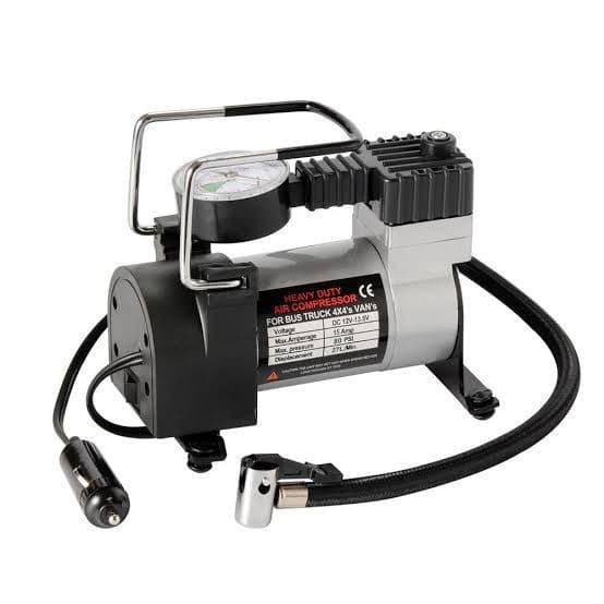 Compressor Veicular De Ar Elétrico Portátil Prata 12V Encher Pneu Bicicleta, Carro, Caminhão, Onibus