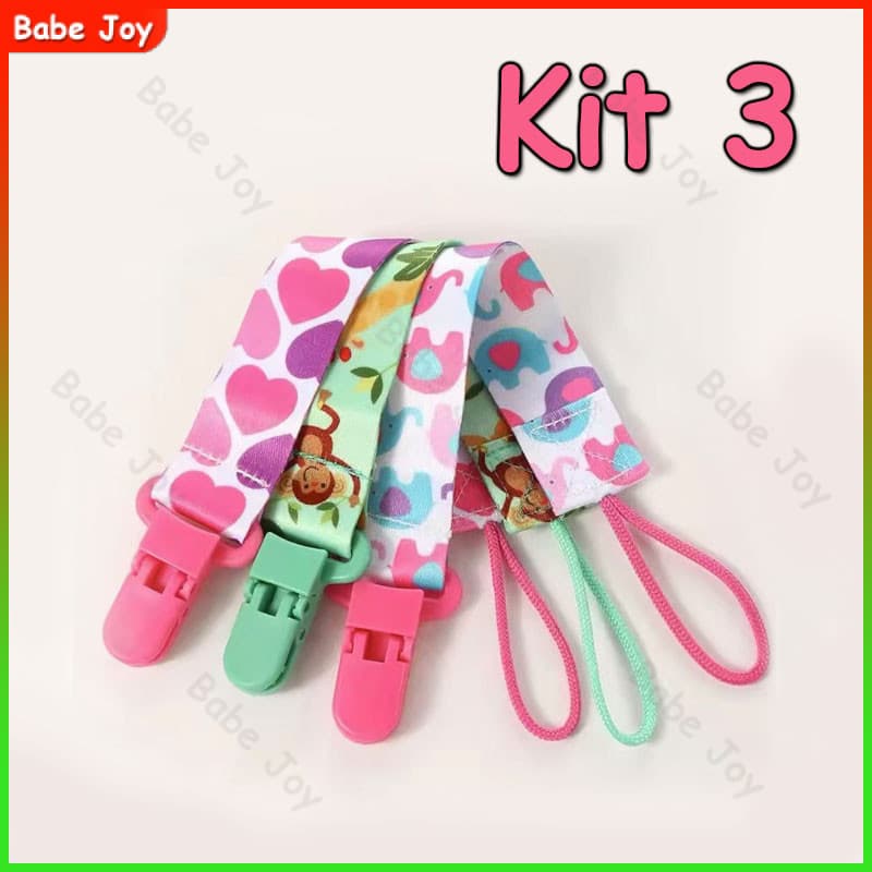 3 peças/conjunto prendedor de chupeta de bebê desenho animado mordedor brinquedo anti-queda cordão