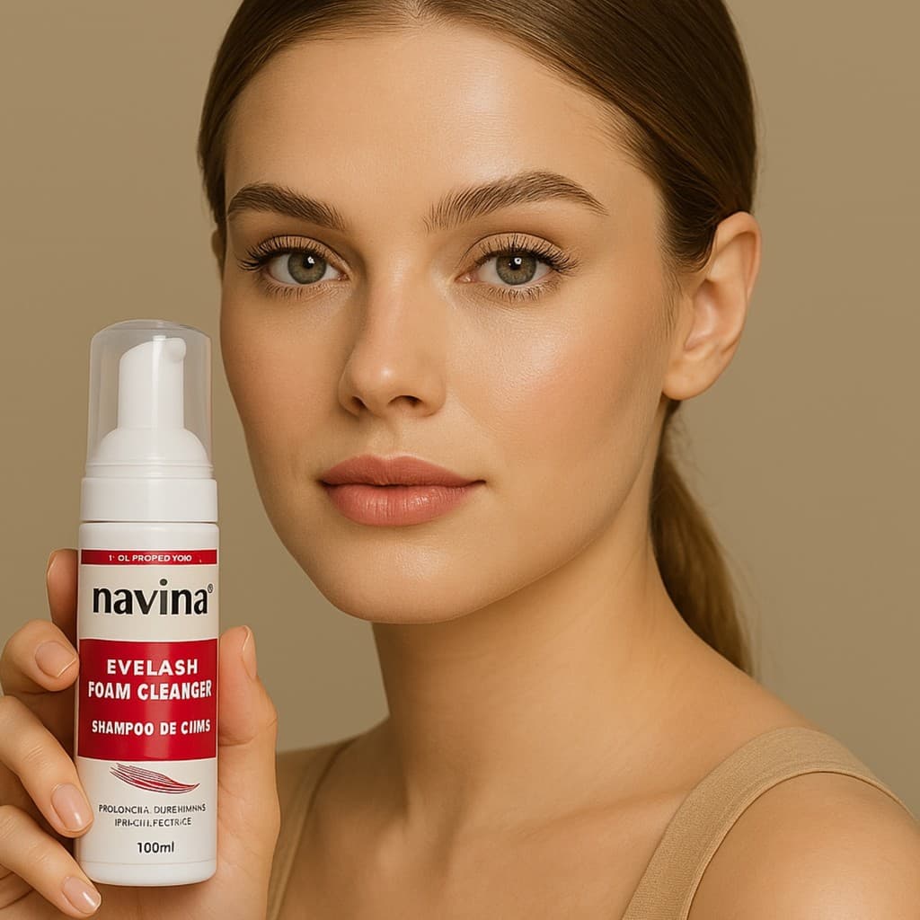 Shampoo para Cílios Navina Espuma Higienizador Extensão e Alongamento Cílios 100ml ENVIO IMEDIATO