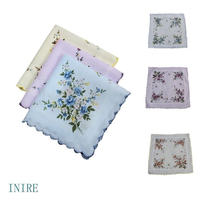 IRE 3 PCS Lenços Quadrados Bolso Estampa Floral Para Reuniões